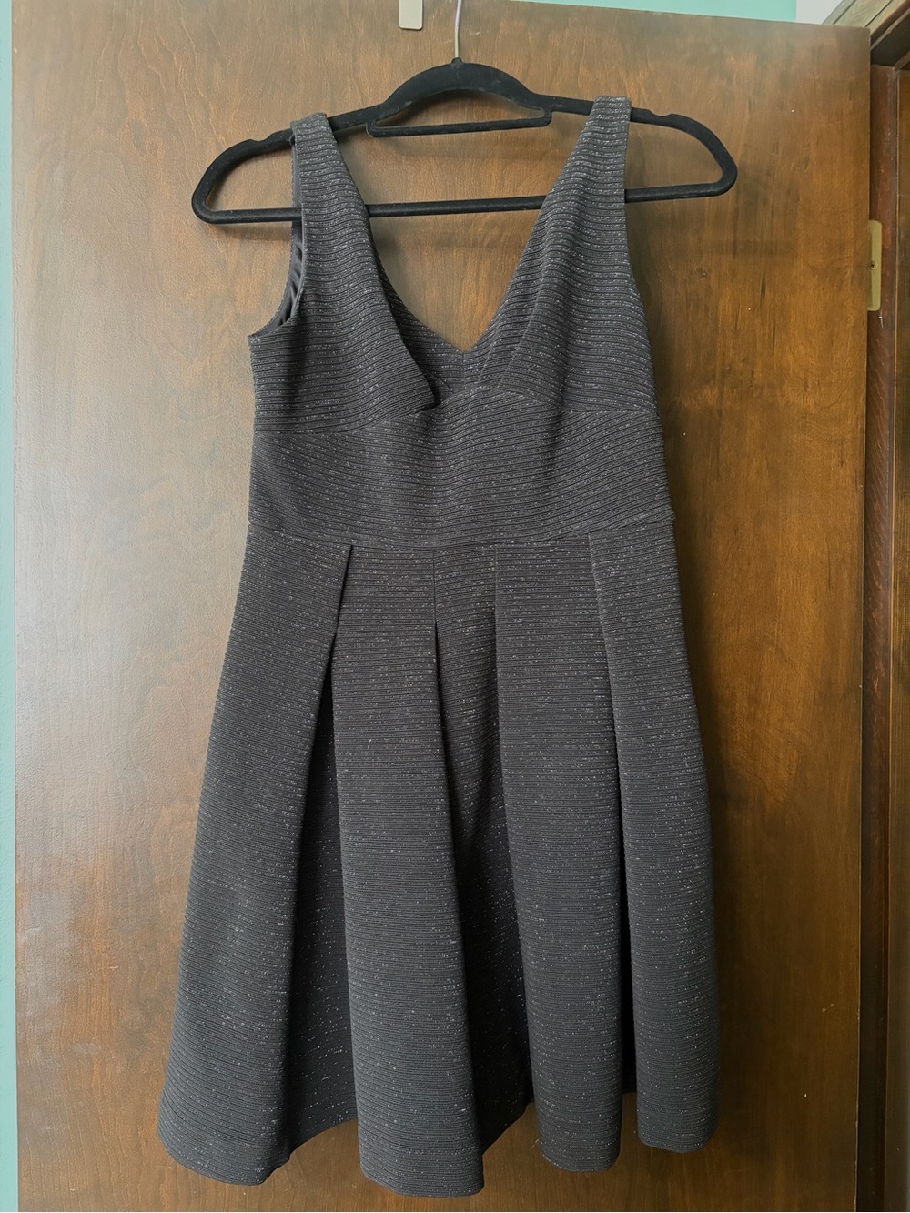 Betsey Johnson Black Sparkle Fit & Flare Mini Dress